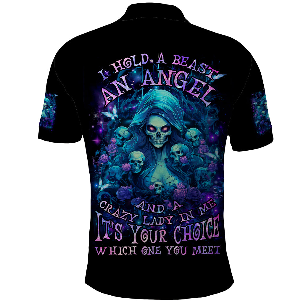 Flame Skull Polo Shirt If You Kick Me When I'm Down You Better Pray I Don't Get Up - Wonder Print Shop