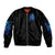 Flame Skull Sleeve Zip Bomber Jacket If You Kick Me When I'm Down You Better Pray I Don't Get Up