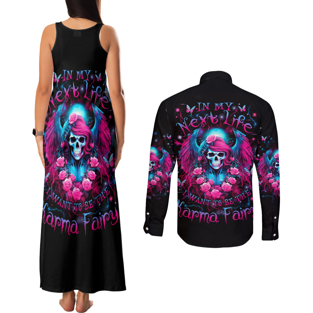 Witch Skull Couples Matching Tank Maxi Dress and Long Sleeve Button Shirt Buckle Up Buttercup You Just Flipped My Bitch Switch - Wonder Print Shop