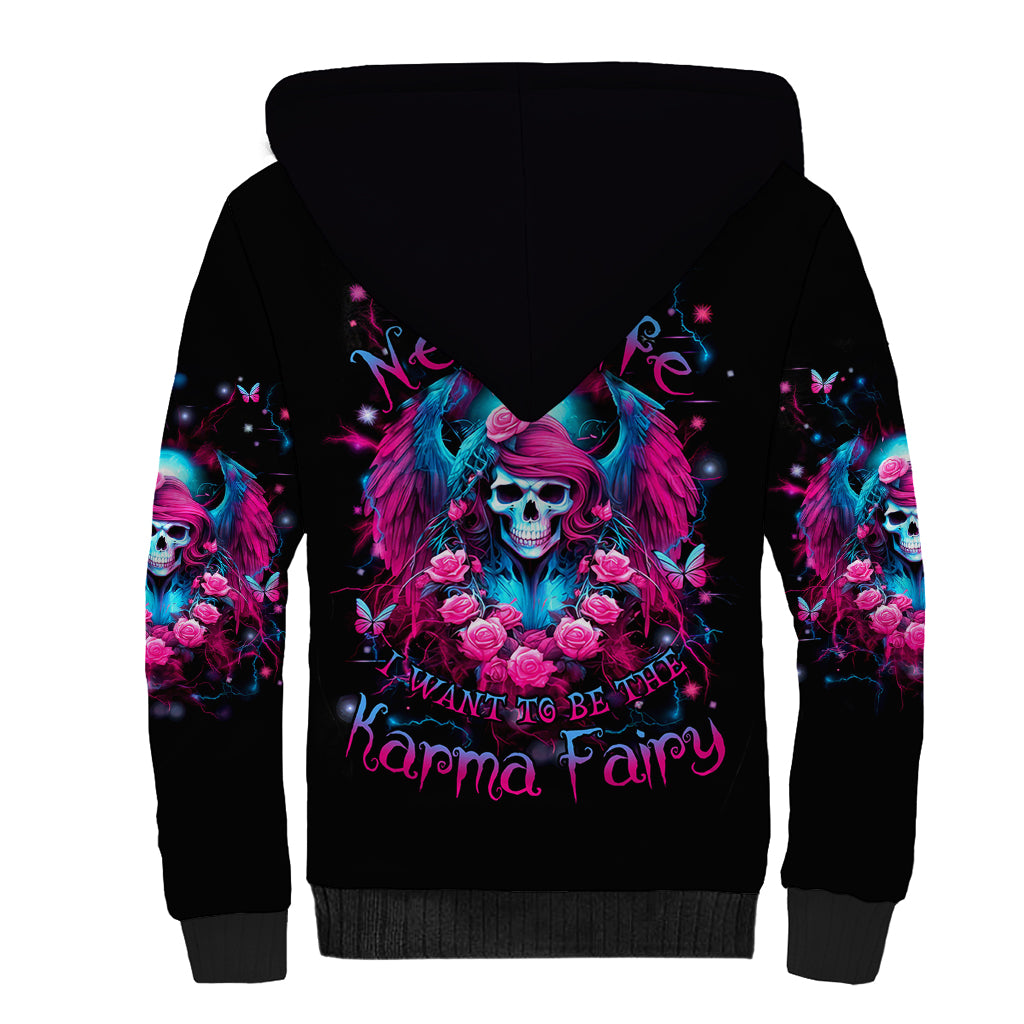 Witch Skull Sherpa Hoodie Buckle Up Buttercup You Just Flipped My Bitch Switch - Wonder Print Shop