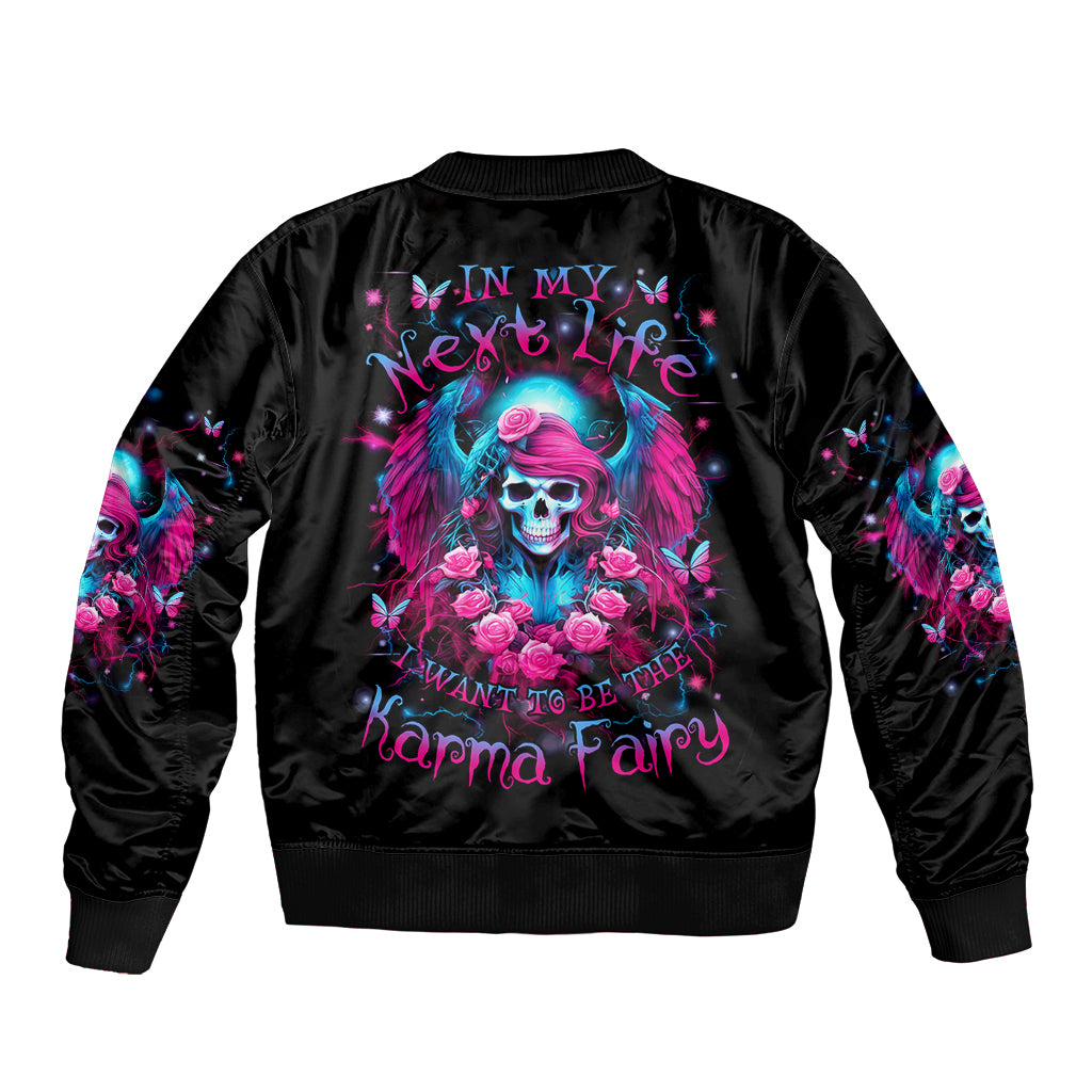 Witch Skull Sleeve Zip Bomber Jacket Buckle Up Buttercup You Just Flipped My Bitch Switch