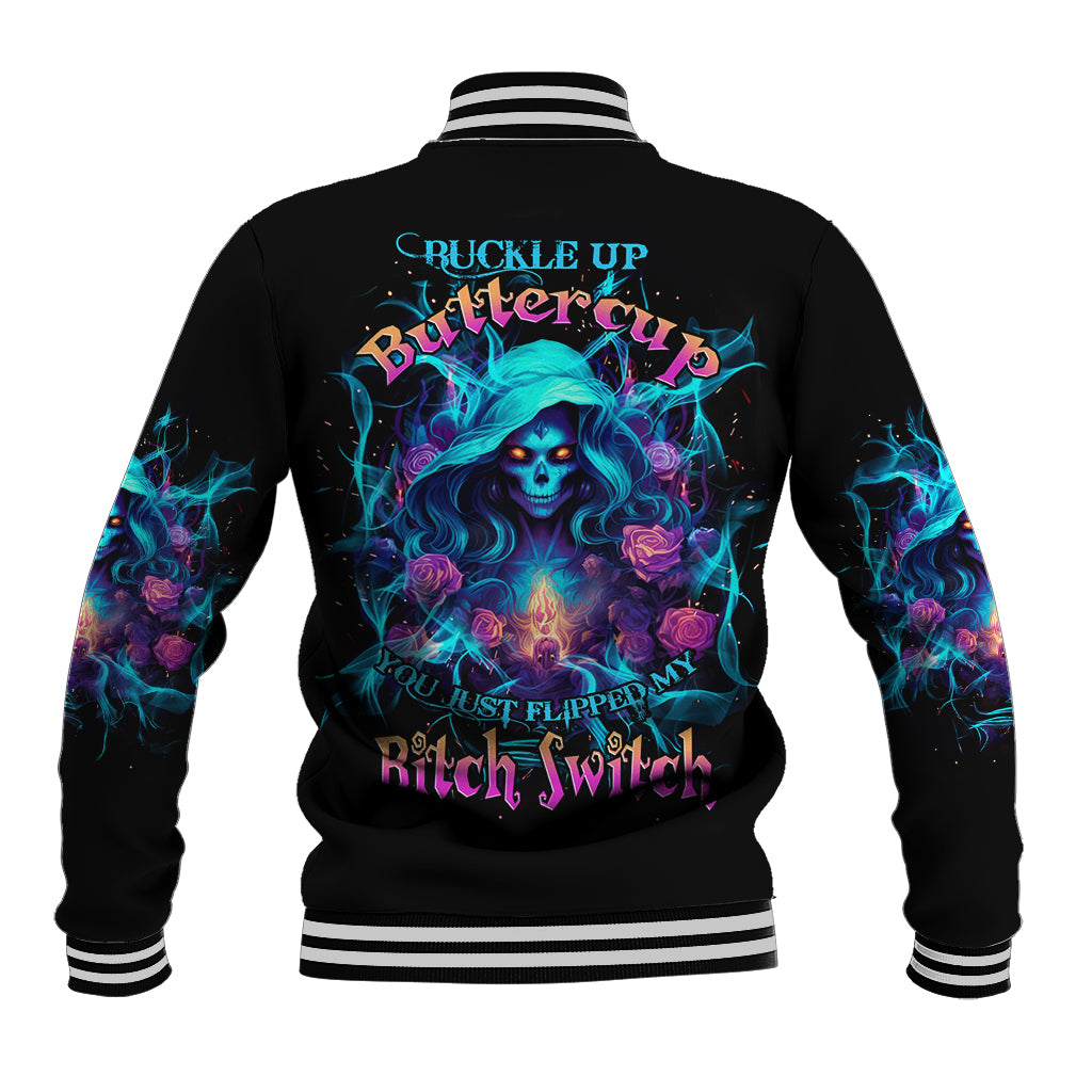 Witch Skull Baseball Jacket I'm A Good Person But Don't Give Me A Reason To Show My Evel Side - Wonder Print Shop