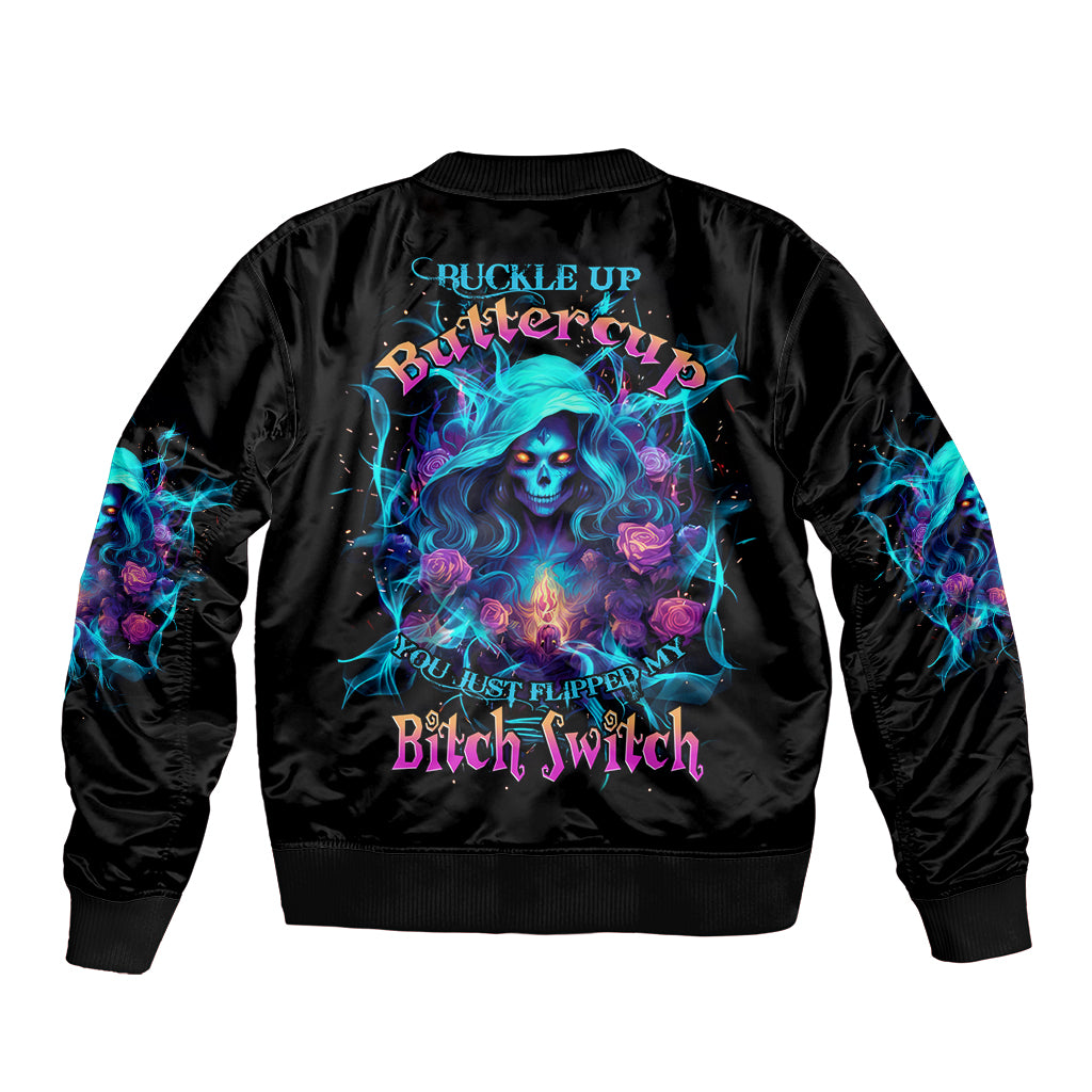 Witch Skull Bomber Jacket I'm A Good Person But Don't Give Me A Reason To Show My Evel Side - Wonder Print Shop