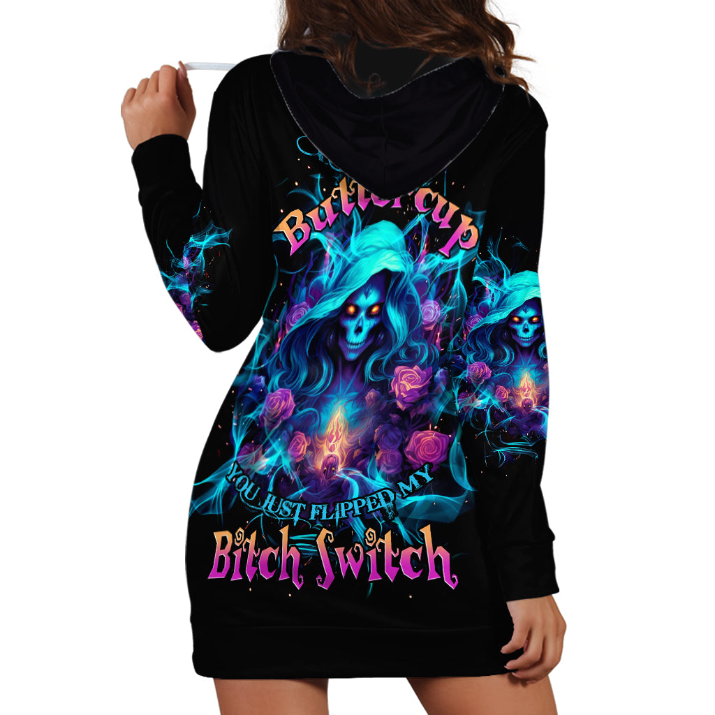 Witch Skull Hoodie Dress I'm A Good Person But Don't Give Me A Reason To Show My Evel Side - Wonder Print Shop