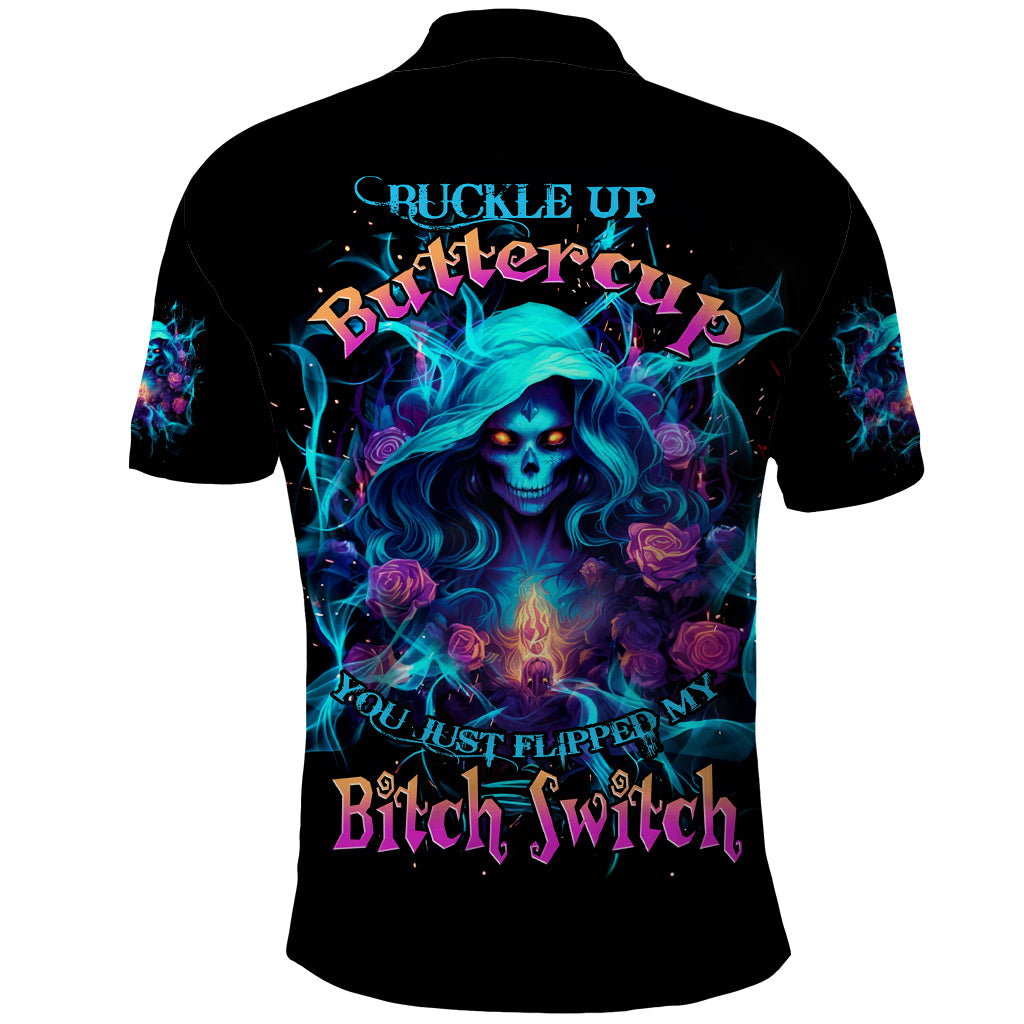 Witch Skull Polo Shirt I'm A Good Person But Don't Give Me A Reason To Show My Evel Side - Wonder Print Shop