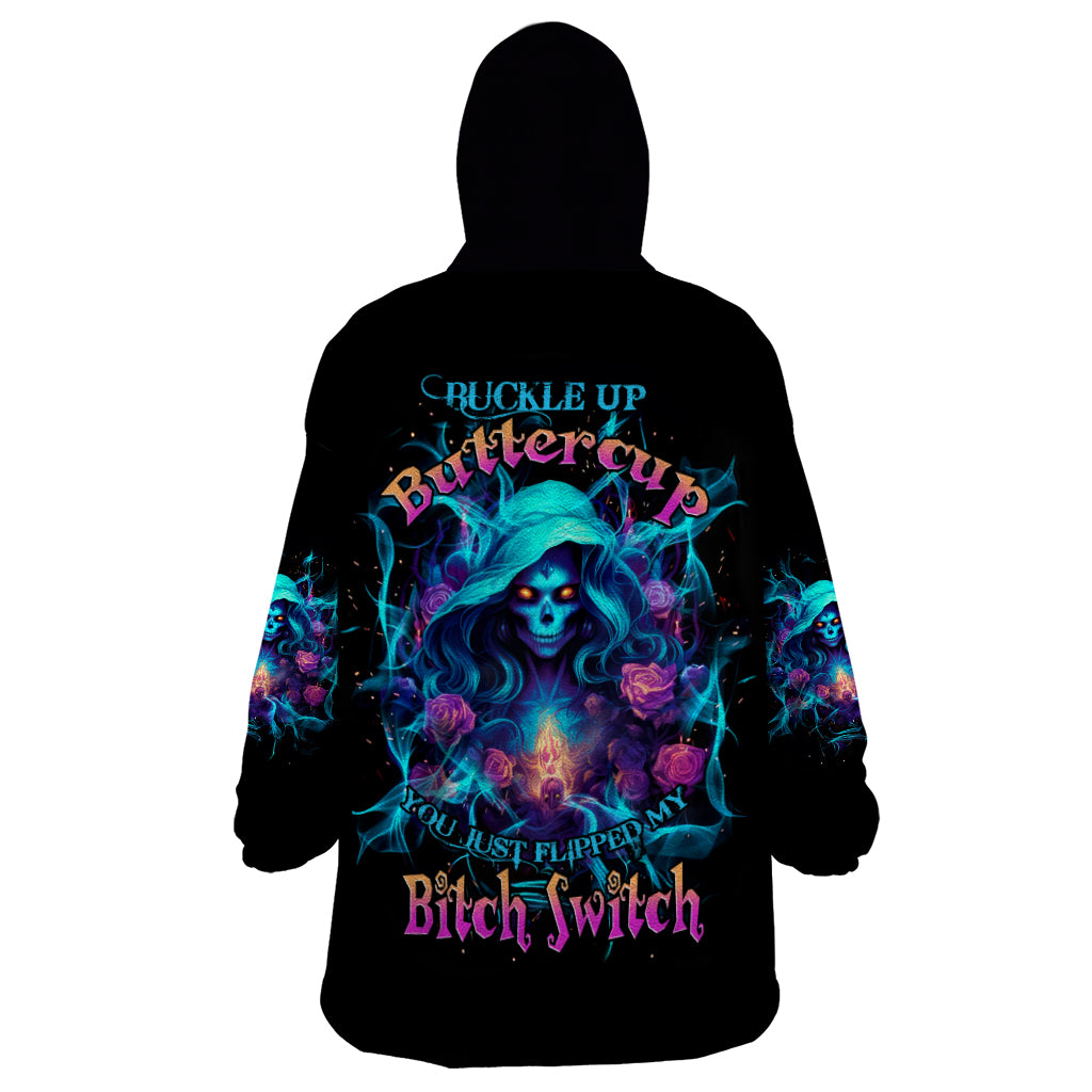 Witch Skull Wearable Blanket Hoodie I'm A Good Person But Don't Give Me A Reason To Show My Evel Side