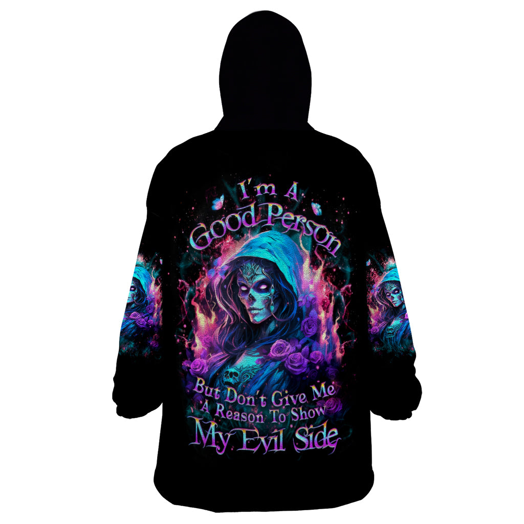 Lady Skull Wearable Blanket Hoodie The Good Girl In Me Got Tired Of The Bullshit