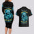 Irsh Girl Skull Couples Matching Long Sleeve Bodycon Dress and Hawaiian Shirt Drink Up Bitch - Wonder Print Shop