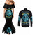 Irsh Girl Skull Couples Matching Mermaid Dress and Long Sleeve Button Shirt Drink Up Bitch