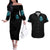 Irsh Girl Skull Couples Matching Off The Shoulder Long Sleeve Dress and Hawaiian Shirt Drink Up Bitch - Wonder Print Shop