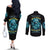 Irsh Girl Skull Couples Matching Off The Shoulder Long Sleeve Dress and Long Sleeve Button Shirt Drink Up Bitch