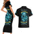 Irsh Girl Skull Couples Matching Short Sleeve Bodycon Dress and Hawaiian Shirt Drink Up Bitch - Wonder Print Shop