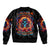 Flame Skull Bomber Jacket Heaven Don't Want Me And Hell's Afraid I'll Take Over - Wonder Print Shop