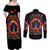 Flame Skull Couples Matching Off Shoulder Maxi Dress and Long Sleeve Button Shirt Heaven Don't Want Me And Hell's Afraid I'll Take Over - Wonder Print Shop