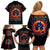 Flame Skull Family Matching Off Shoulder Short Dress and Hawaiian Shirt Heaven Don't Want Me And Hell's Afraid I'll Take Over - Wonder Print Shop