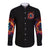 Flame Skull Long Sleeve Button Shirt Heaven Don't Want Me And Hell's Afraid I'll Take Over - Wonder Print Shop