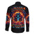 Flame Skull Long Sleeve Button Shirt Heaven Don't Want Me And Hell's Afraid I'll Take Over - Wonder Print Shop