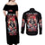 Rose Skull Couples Matching Off Shoulder Maxi Dress and Long Sleeve Button Shirt Like Me Or Not I Don't Give A Flying Fuck - Wonder Print Shop