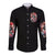 Rose Skull Long Sleeve Button Shirt Like Me Or Not I Don't Give A Flying Fuck - Wonder Print Shop