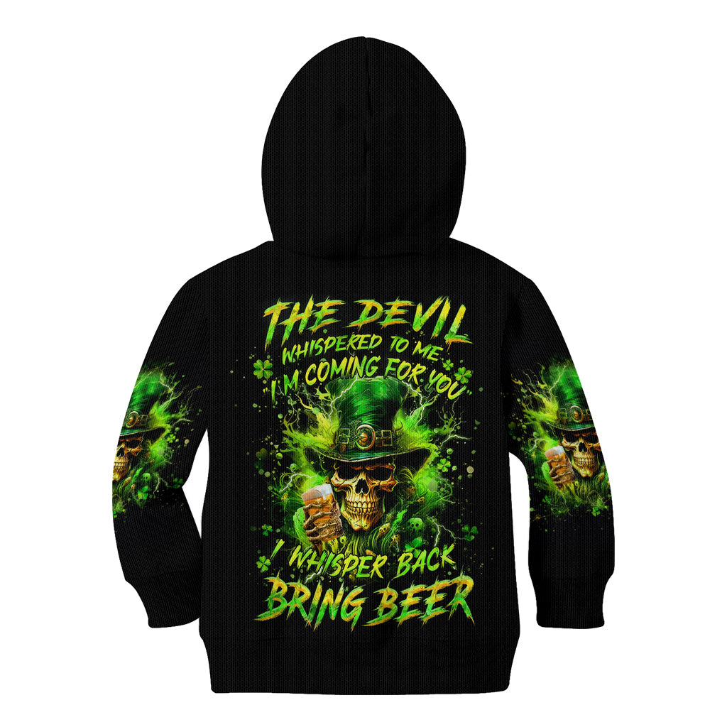 Irish Skull Kid Hoodie The Devil Whispered To Me I'm Coming For You I Whisper Back Bring Beer - Wonder Print Shop