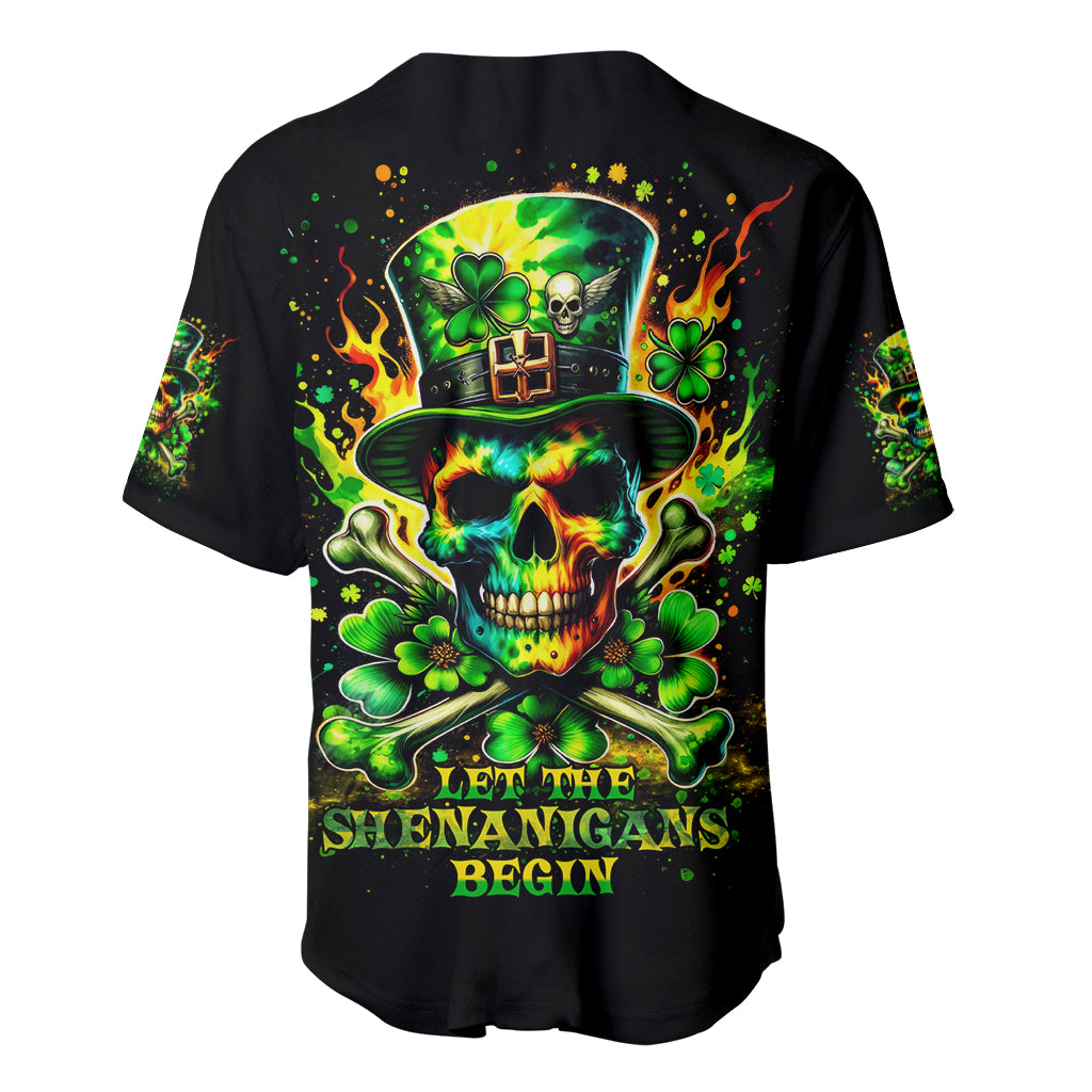 Irish Skull Baseball Jersey Let The Shenanigans Begin - Wonder Print Shop