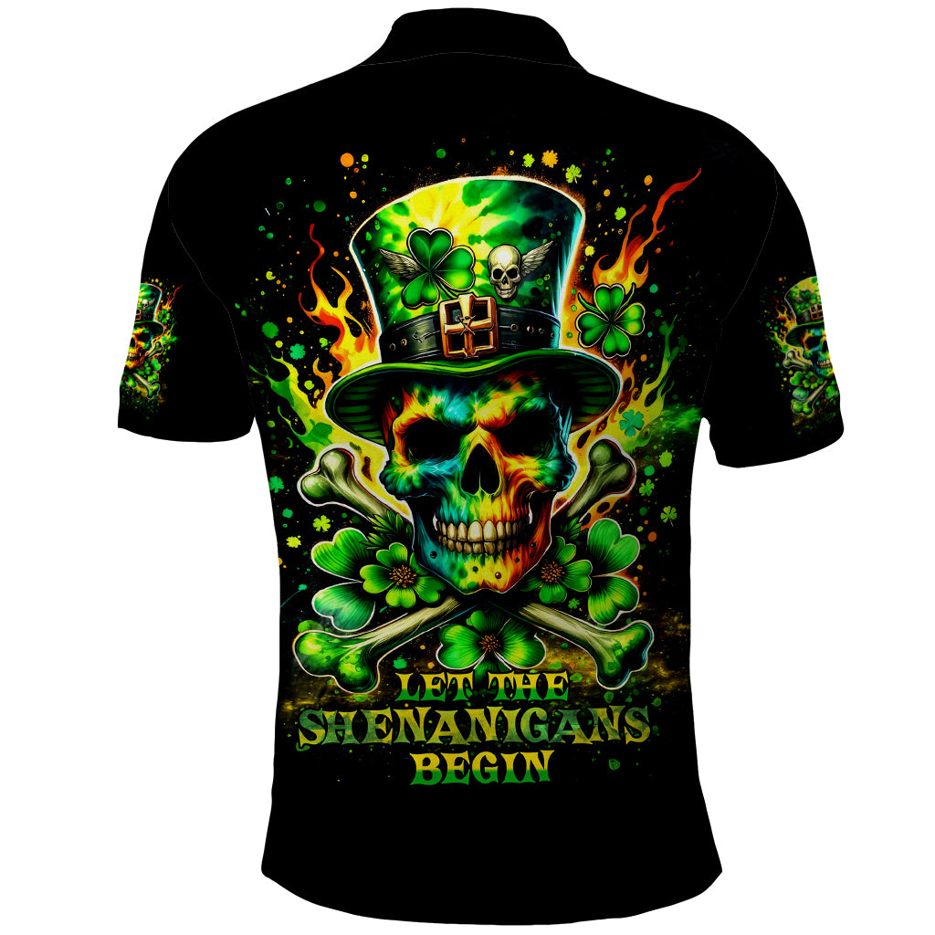 Irish Skull Polo Shirt Let The Shenanigans Begin - Wonder Print Shop