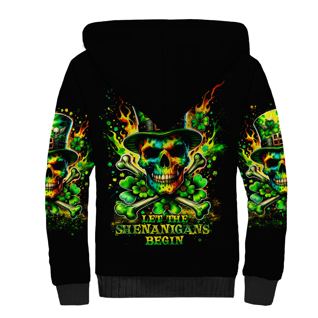 Irish Skull Sherpa Hoodie Let The Shenanigans Begin