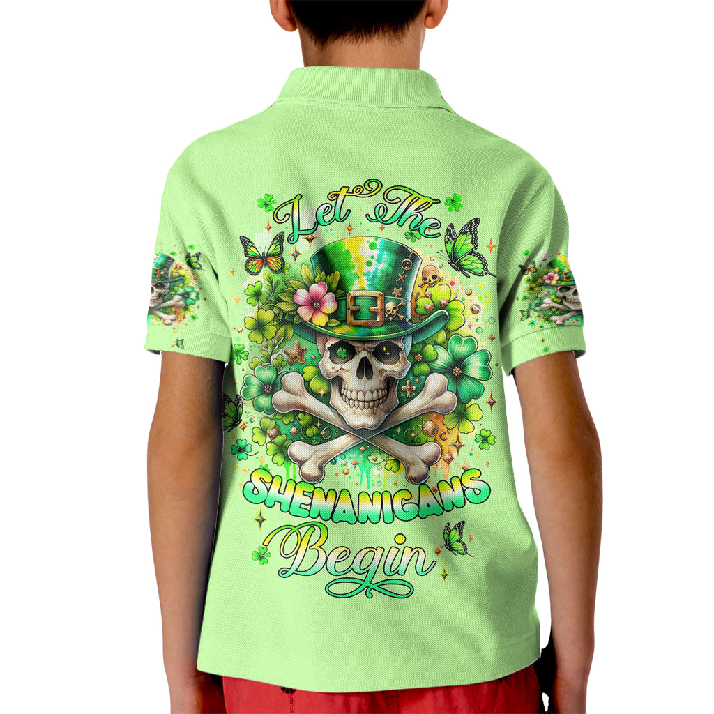 Irish Skull Kid Polo Shirt Let The Shenanigans Begin - Wonder Print Shop