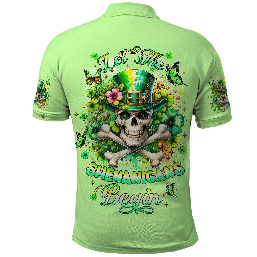 Irish Skull Polo Shirt Let The Shenanigans Begin - Wonder Print Shop