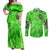 Irish Skull Couples Matching Off Shoulder Maxi Dress and Long Sleeve Button Shirt Shamrock And Roll - Wonder Print Shop