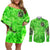 Irish Skull Couples Matching Off Shoulder Short Dress and Long Sleeve Button Shirt Shamrock And Roll - Wonder Print Shop