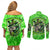 Irish Skull Couples Matching Off Shoulder Short Dress and Long Sleeve Button Shirt Shamrock And Roll - Wonder Print Shop