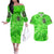 Irish Skull Couples Matching Off The Shoulder Long Sleeve Dress and Hawaiian Shirt Shamrock And Roll - Wonder Print Shop