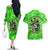 Irish Skull Couples Matching Off The Shoulder Long Sleeve Dress and Hawaiian Shirt Shamrock And Roll - Wonder Print Shop