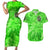 Irish Skull Couples Matching Short Sleeve Bodycon Dress and Hawaiian Shirt Shamrock And Roll - Wonder Print Shop