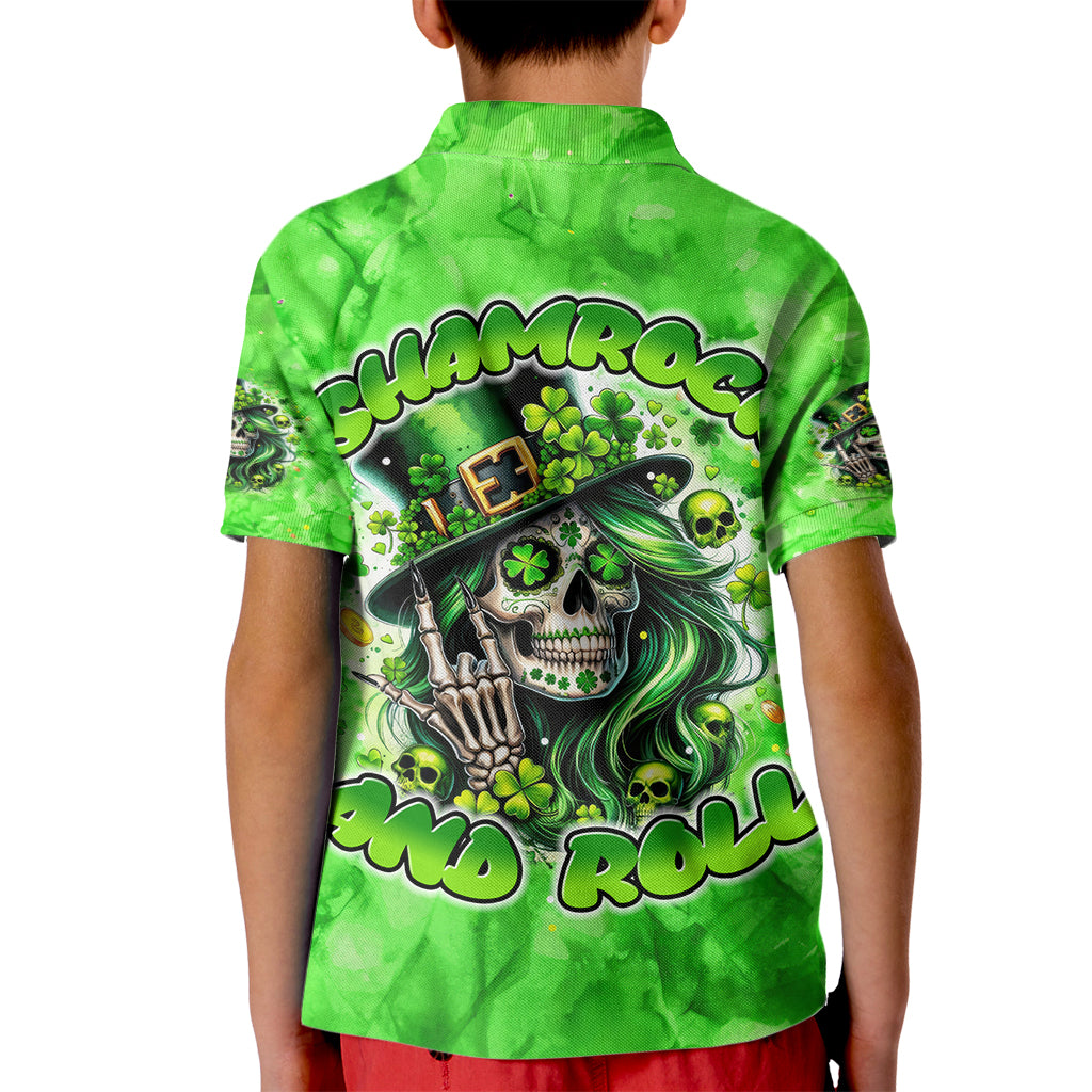 Irish Skull Kid Polo Shirt Shamrock And Roll - Wonder Print Shop