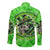 Irish Skull Long Sleeve Button Shirt Shamrock And Roll - Wonder Print Shop