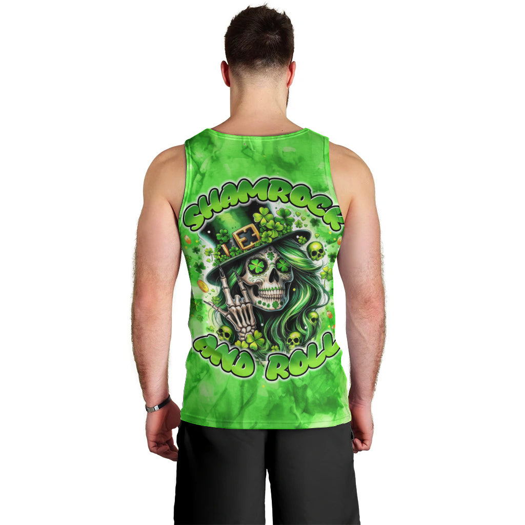 Irish Skull Men Tank Top Shamrock And Roll - Wonder Print Shop