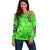 Irish Skull Off Shoulder Sweater Shamrock And Roll - Wonder Print Shop