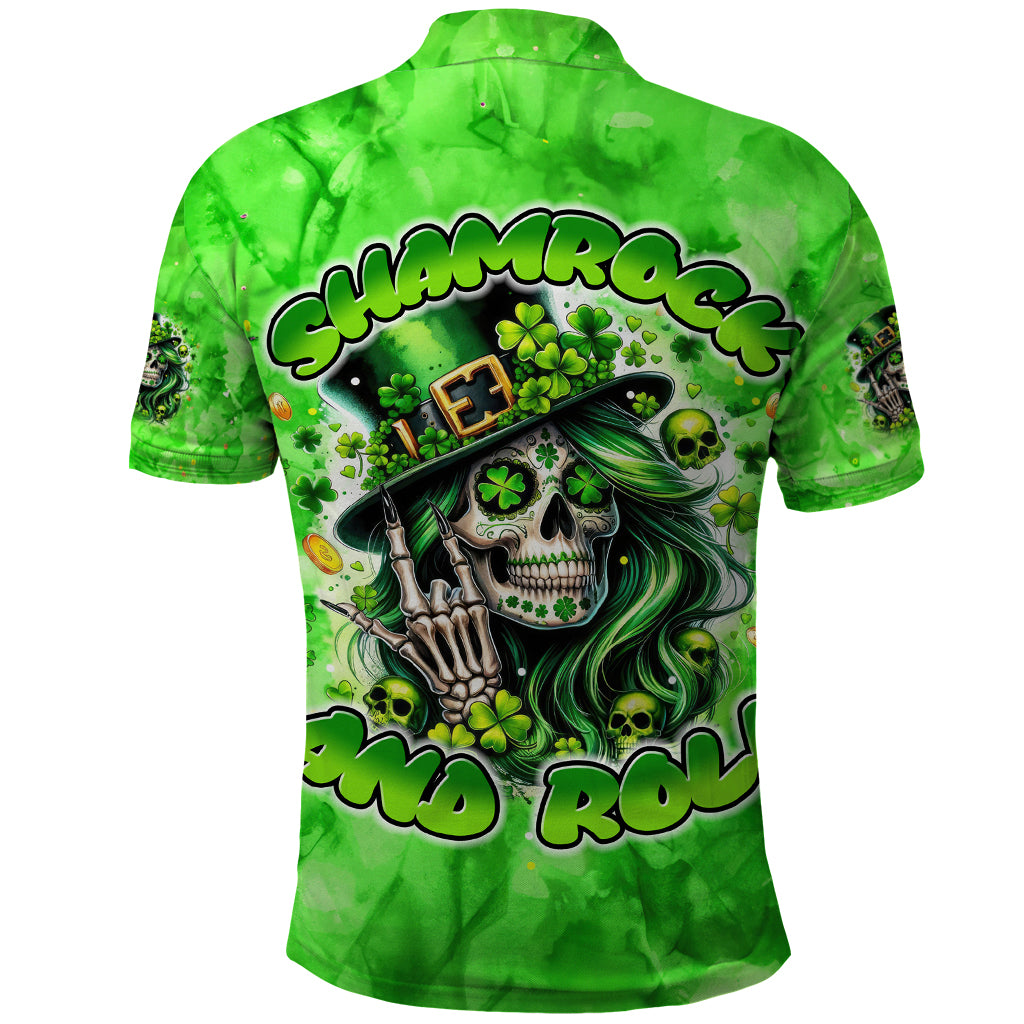 Irish Skull Polo Shirt Shamrock And Roll - Wonder Print Shop