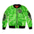 Irish Skull Sleeve Zip Bomber Jacket Shamrock And Roll