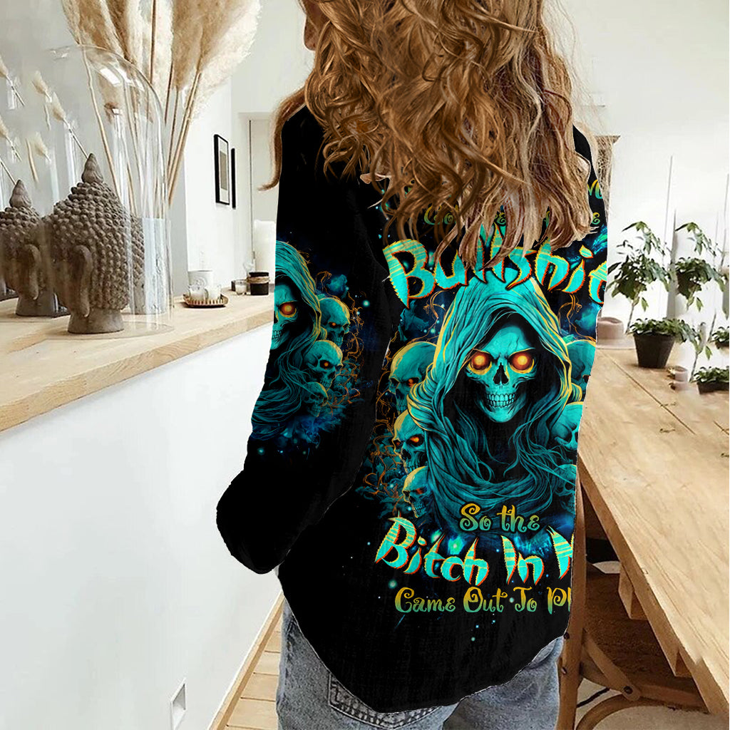 Witch Skull Women Casual Shirt The Good Girl In Me Got Tired Of The Bullshit So The Bitch In Me Came Out To Play - Wonder Print Shop