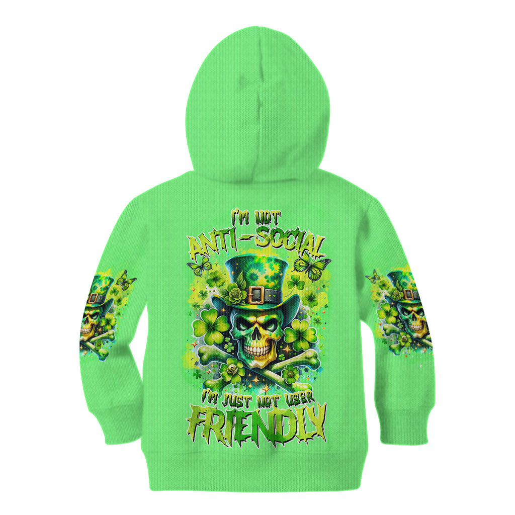 Irish Skull Kid Hoodie I'm Not Anti Social I'm Just Not User Friendly - Wonder Print Shop