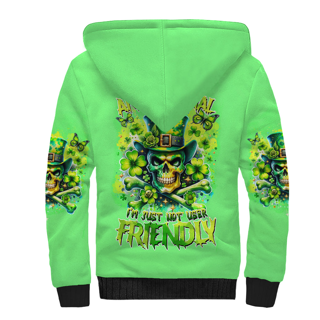 Irish Skull Sherpa Hoodie I'm Not Anti Social I'm Just Not User Friendly