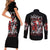 Devil Skull Couples Matching Short Sleeve Bodycon Dress and Long Sleeve Button Shirt In Every Angel A Demon Hides And In Every Demon An Angel Strides - Wonder Print Shop