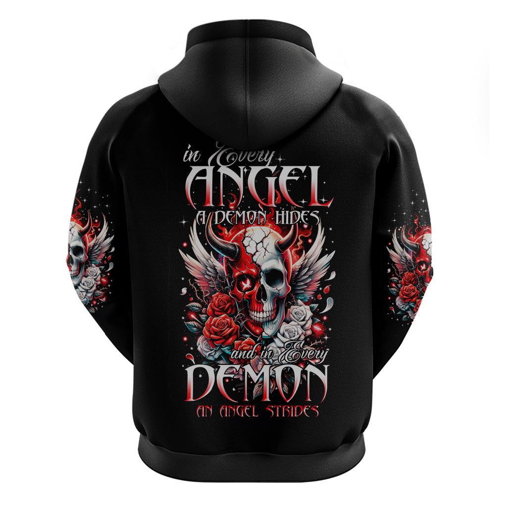 Devil Skull Hoodie In Every Angel A Demon Hides And In Every Demon An Angel Strides - Wonder Print Shop