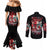 Devil Skull Couples Matching Mermaid Dress and Long Sleeve Button Shirt Little Bit Of Devil In These Angel eyes