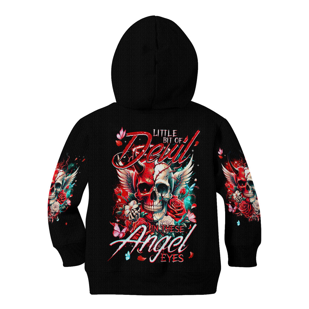 Devil Skull Kid Hoodie Little Bit Of Devil In These Angel eyes - Wonder Print Shop