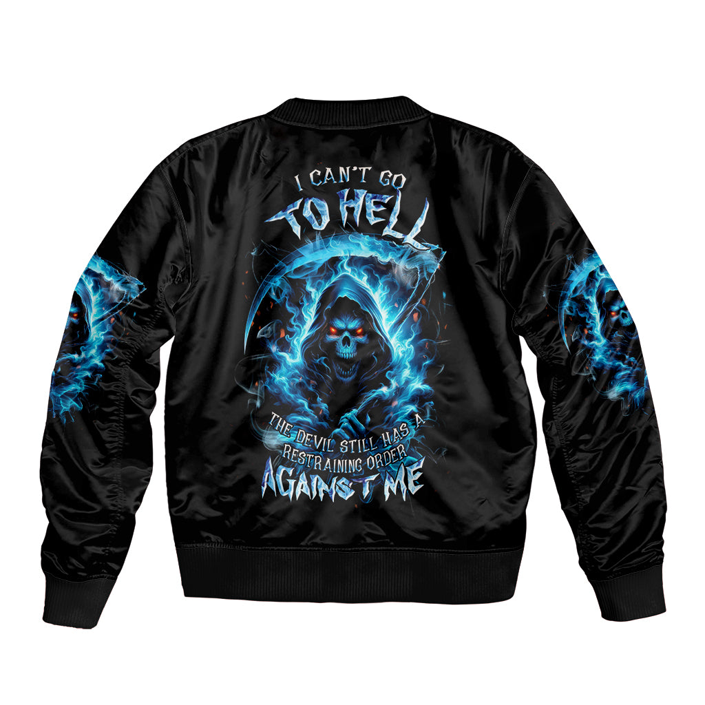 Skull Reaper Bomber Jacket I Can't Go To Hell The Devil Still Has A Restraining Order Against Me - Wonder Print Shop