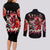 Devil Skull Couples Matching Long Sleeve Bodycon Dress and Long Sleeve Button Shirt Stuck Between IDK IDC and IDGAF - Wonder Print Shop